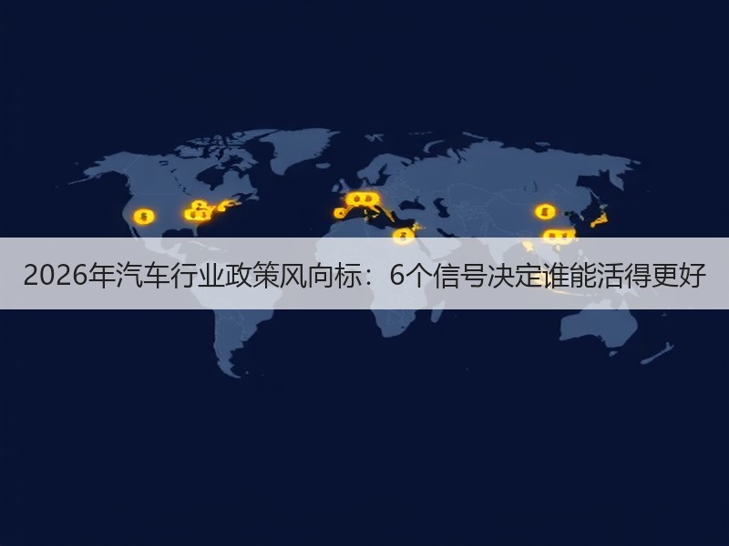 2026年汽车行业政策风向标：6个信号决定谁能活得更好