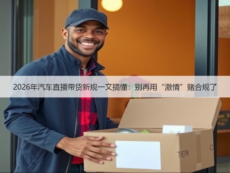 2026年汽车直播带货新规一文搞懂：别再用“激情”赌合规了