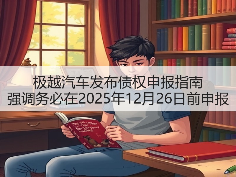 极越汽车发布债权申报指南 强调务必在2025年12月26日前申报