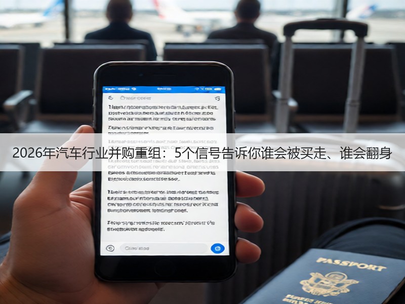 2026年汽车行业并购重组：5个信号告诉你谁会被买走、谁会翻身
