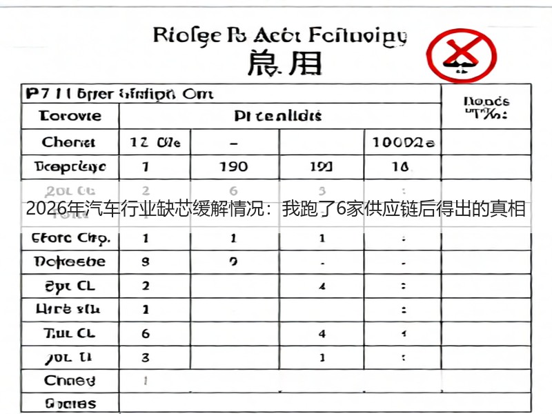 2026年汽车行业缺芯缓解情况：我跑了6家供应链后得出的真相