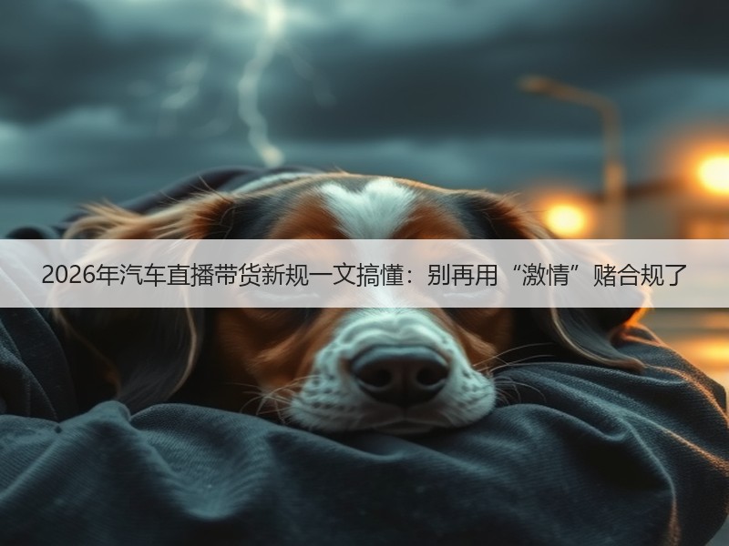 2026年汽车直播带货新规一文搞懂：别再用“激情”赌合规了
