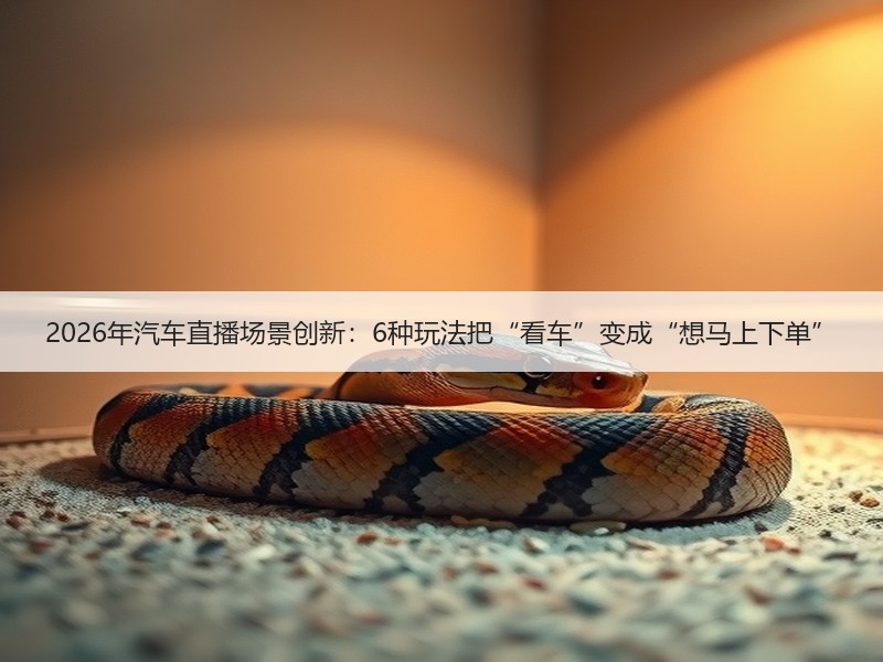 2026年汽车直播场景创新：6种玩法把“看车”变成“想马上下单”